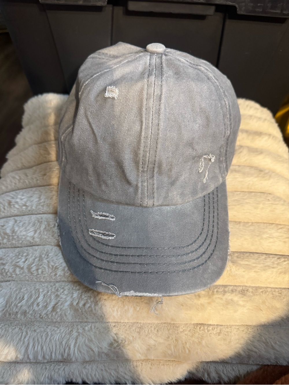 C.C Distressed Washed Gray Baseball Cap